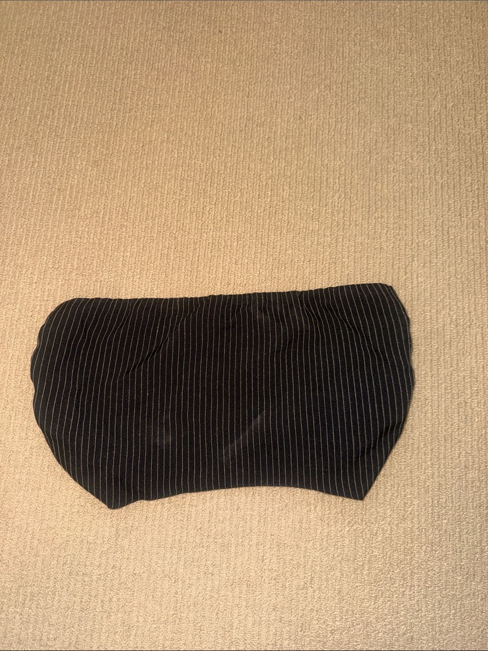 Beginning Boutique Black Pinstripe Bandeau Top